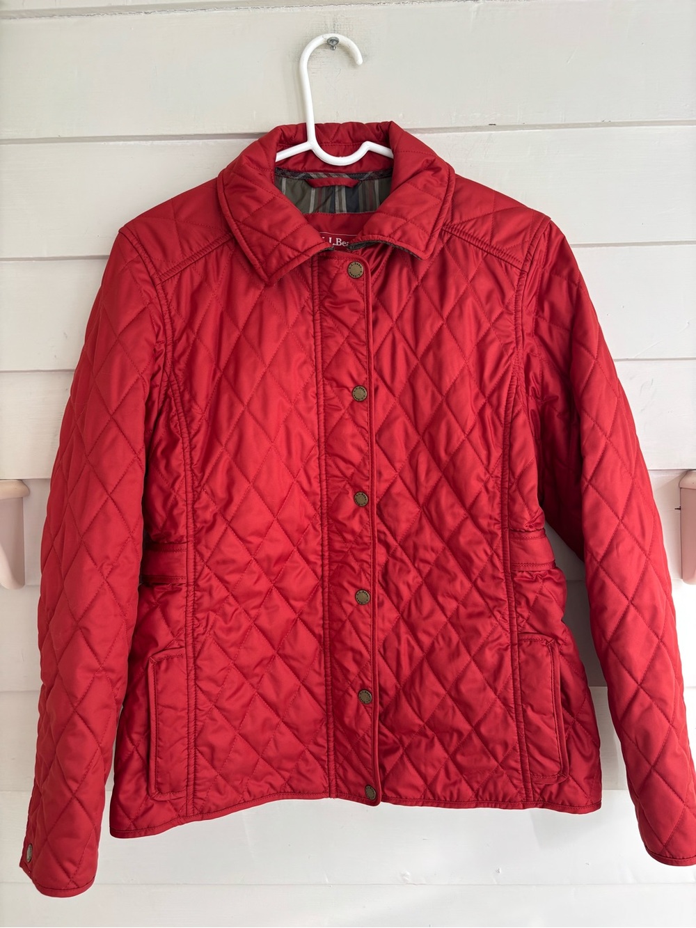 L.L. Bean Burnt Orange Quilted Riding Jacket Women’s Size Small Petite
